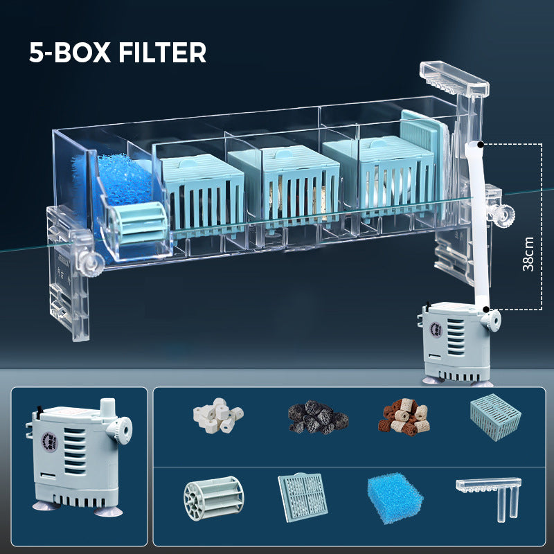 💦Fish Tank Circulating Filter Box with Water Pump-12