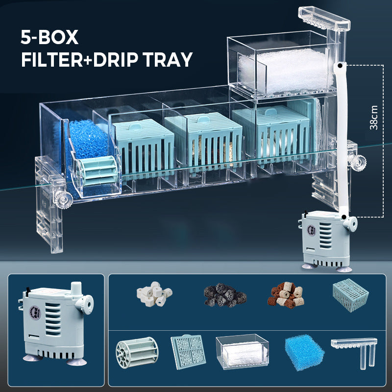 💦Fish Tank Circulating Filter Box with Water Pump-13