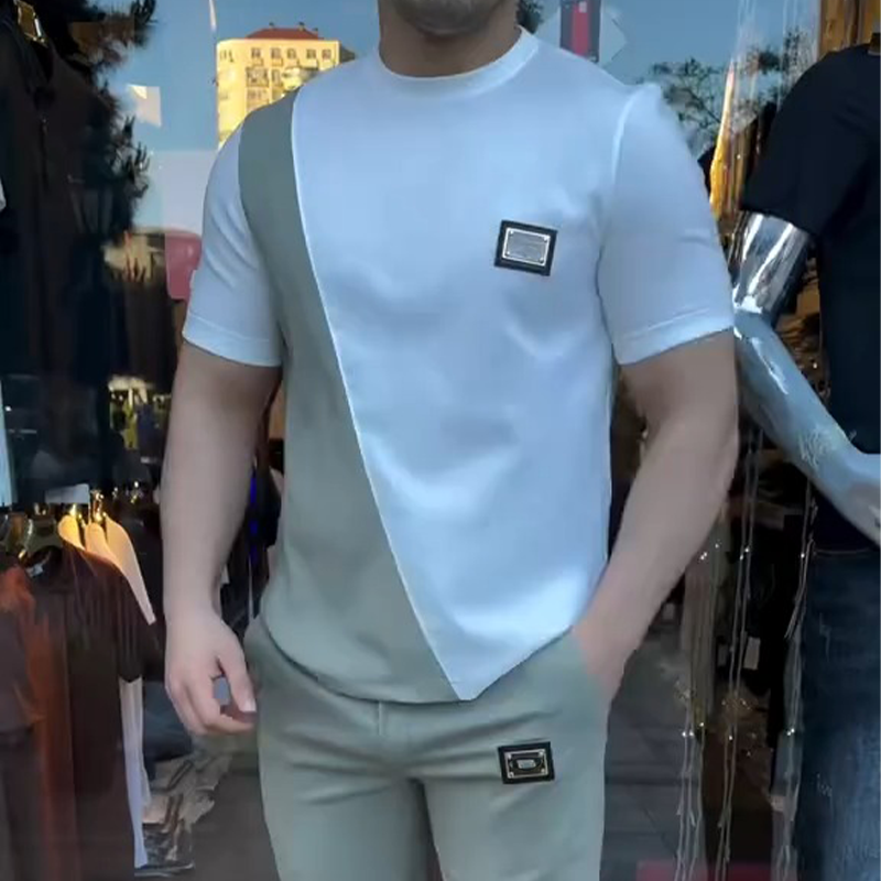 🔥 Trending This Summer! 💁‍♀️ Men's Casual Crew Neck Top and Pants Set-5