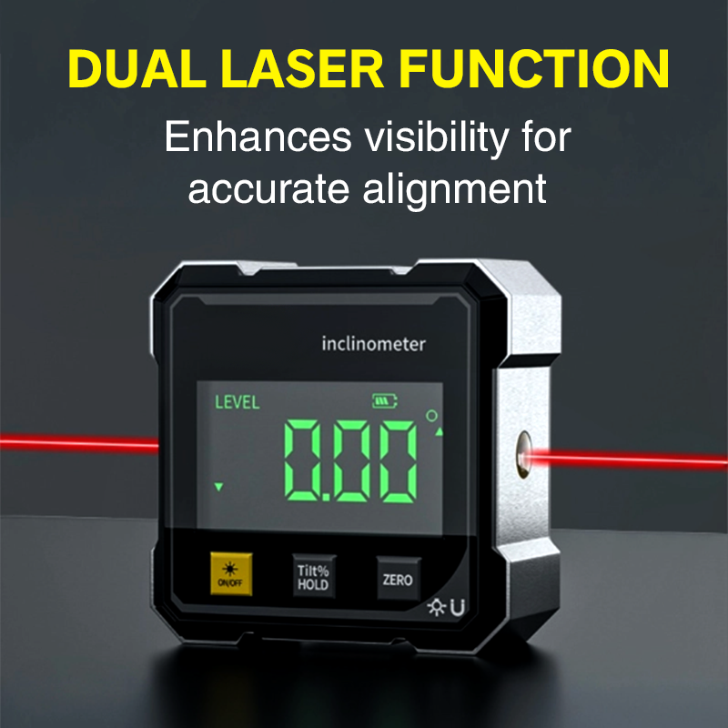 4-Side Magnetic Digital Angle Gauge with Laser-4