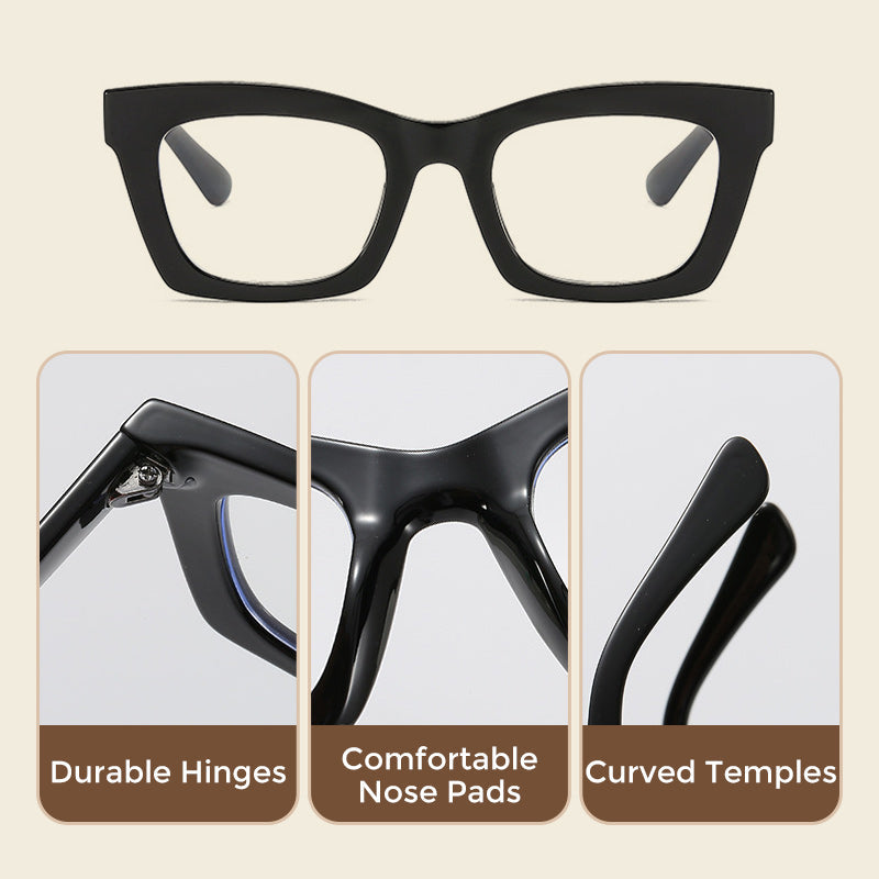 Anti-Blue Light Fashion Wide Frame Glasses-5