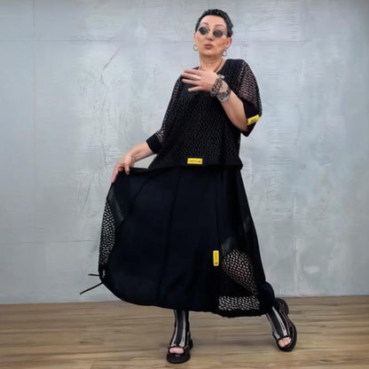 Damen ärmelloses Kleid- und Überwurf-Set