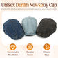 🍂 🧢 Unisex Denim Newsboy Cap – Timeless, Adjustable, Breathable