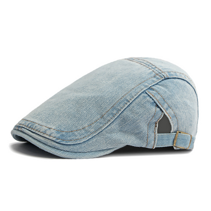 🍂 🧢 Unisex Denim Newsboy Cap – Timeless, Adjustable, Breathable