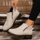 🥾 Promo 50 % – Damenschuhe trendig und komfortabel, runde Spitze mit Zip 🌟👢