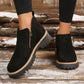 🥾 Promo 50 % – Damenschuhe trendig und komfortabel, runde Spitze mit Zip 🌟👢