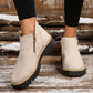 🥾 Promo 50 % – Damenschuhe trendig und komfortabel, runde Spitze mit Zip 🌟👢