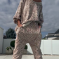 💃Ensemble 2 pièces pour femme avec haut et pantalon à imprimé léopard ——  idéal pour le brunch ou les courses du week-end