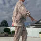 💃Ensemble 2 pièces pour femme avec haut et pantalon à imprimé léopard ——  idéal pour le brunch ou les courses du week-end