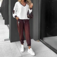Farbblock-Pullover mit Kapuze und Jogginghose im Set