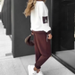 Farbblock-Pullover mit Kapuze und Jogginghose im Set