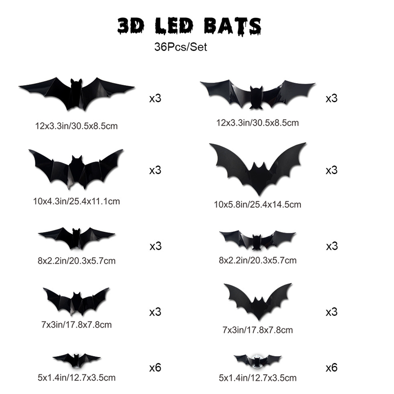 3D Bat LED Wall Light Decor-11