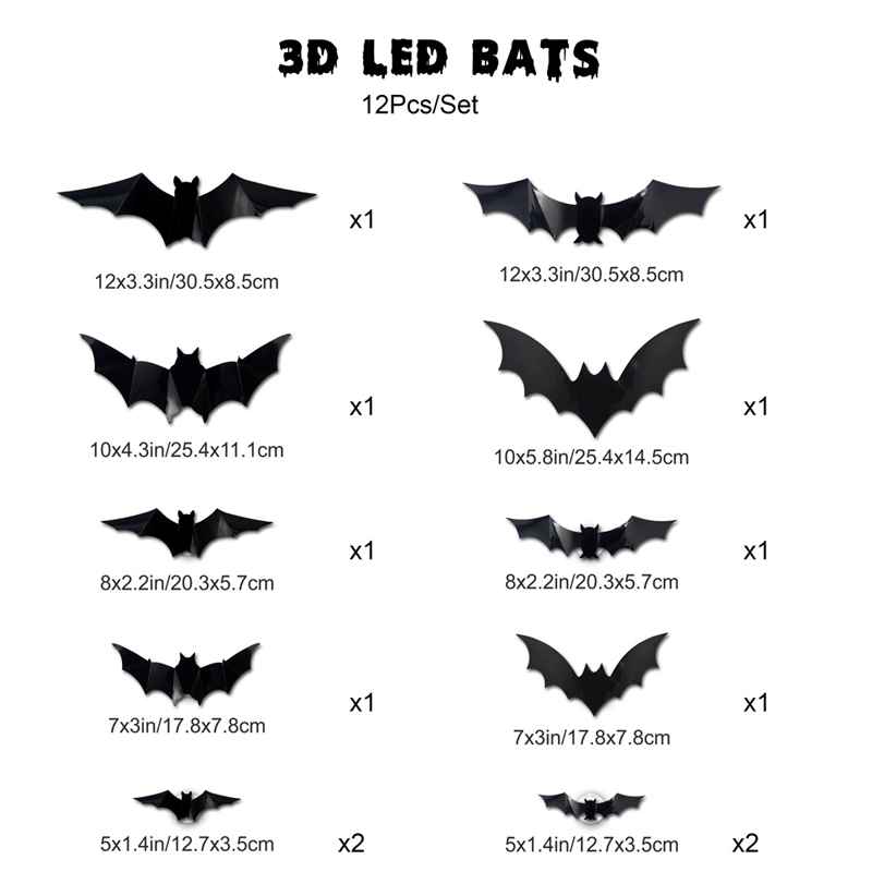3D Bat LED Wall Light Decor-9