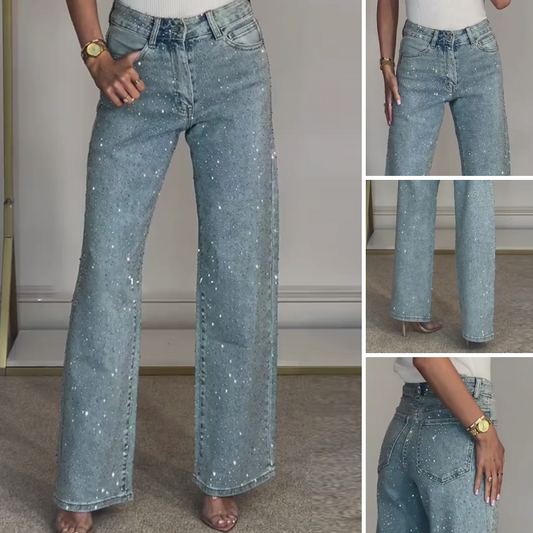 ✨👗 Gerade Jeans mit Zubehör🔥Kostenloser Versand