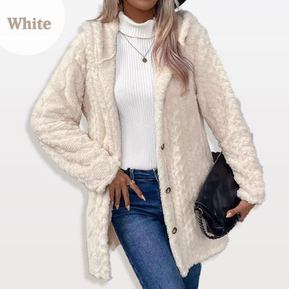 ❄️ Quilted Winter Style 🧸 Women's Diamond-Pattern Hooded Warm Jacket with Side-Hem Buttons