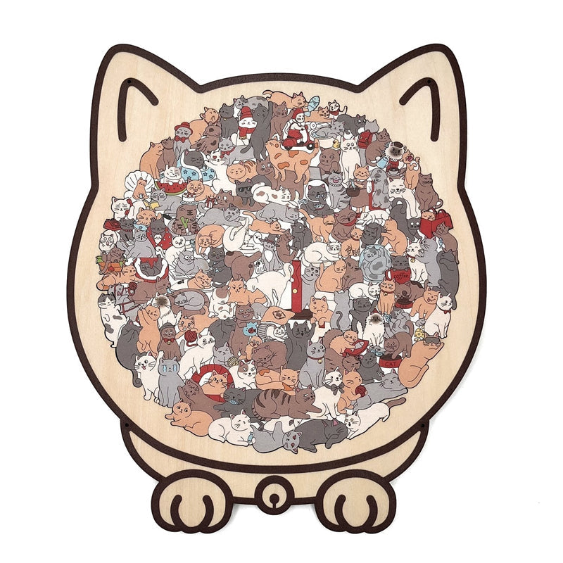 🎊Christmas sale - 50% Off🎊Adorable Cat-Shaped Wooden Jigsaw Puzzle-1