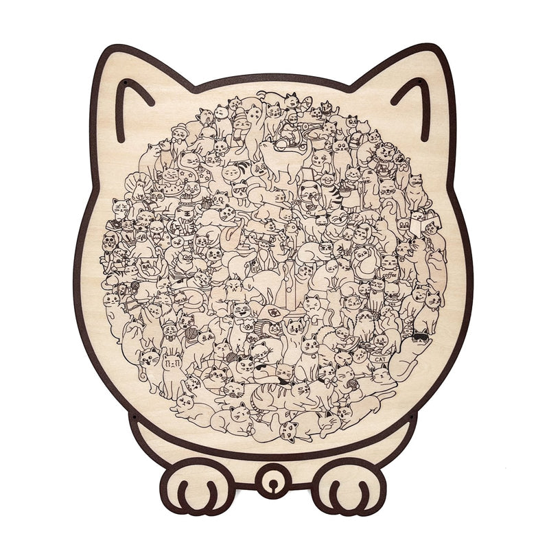 🎊Christmas sale - 50% Off🎊Adorable Cat-Shaped Wooden Jigsaw Puzzle-11