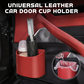 🚗 Leather Car Door Cup Holder – Wide‑mouth opening, easy reach for drinks & phone. Clip‑on secure fit. PU leather, tough & stylish. 🛡️✨