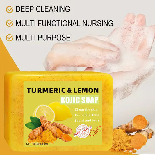 🤍🧖‍♀️Turmeric & Lemon Kojic Acid Soap Bar