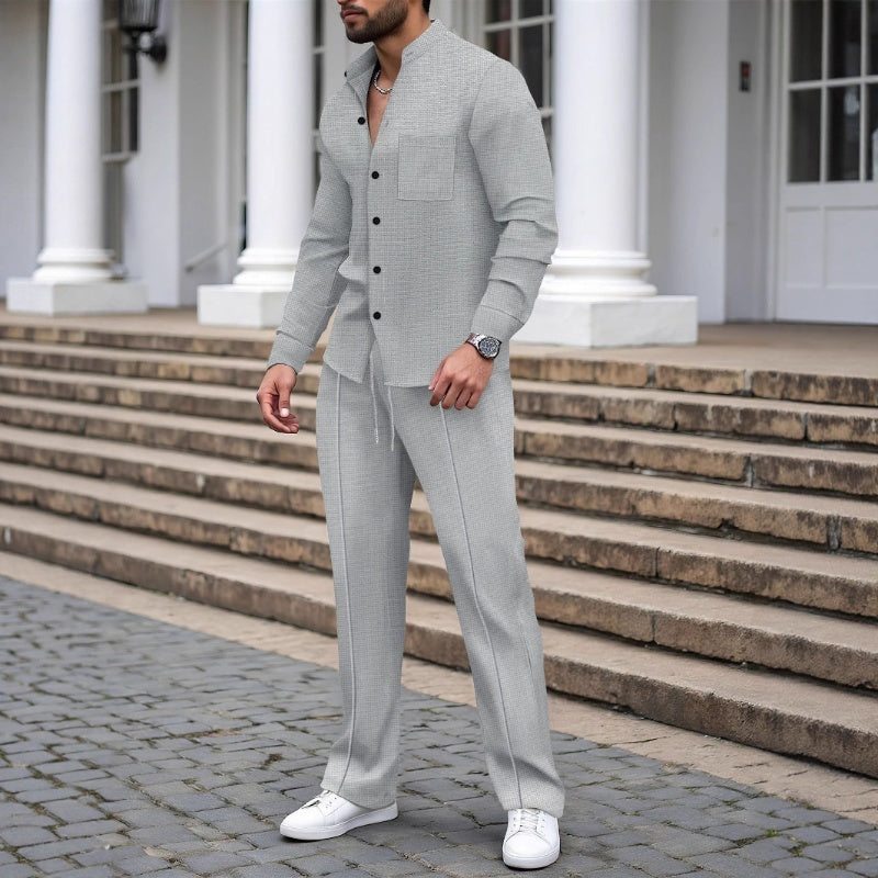 Men‘s Casual Waffle 2-Piece Set – Comfortable Fabric, Modern Fit & Versatile Style👖-3