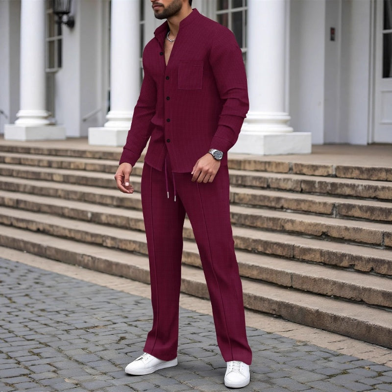 Men‘s Casual Waffle 2-Piece Set – Comfortable Fabric, Modern Fit & Versatile Style👖-4
