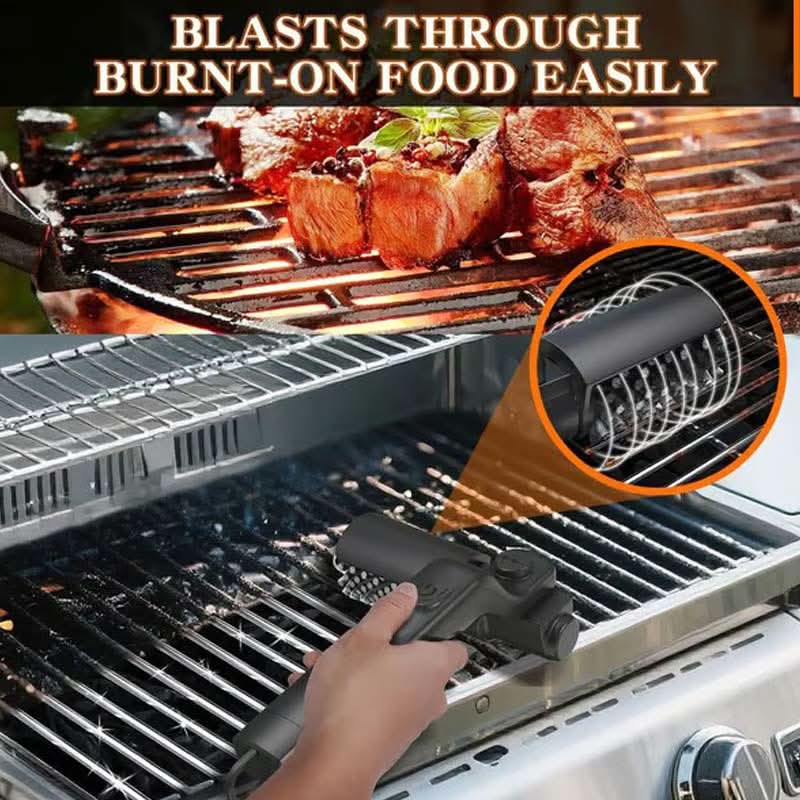 🍖✨ Cordless Electric BBQ Brush – 2600mAh rechargeable, long handle & deep cleaning. No more sore wrists. Perfect for garden parties.-3