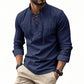 🧥Men's Casual Lace-Up Shirt – Smart in seconds! No-tie modern collar, soft breathable cotton. Effortless style for coffee dates or Sunday roasts. ☕👴-16