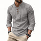 🧥Men's Casual Lace-Up Shirt – Smart in seconds! No-tie modern collar, soft breathable cotton. Effortless style for coffee dates or Sunday roasts. ☕👴-18