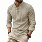 🧥Men's Casual Lace-Up Shirt – Smart in seconds! No-tie modern collar, soft breathable cotton. Effortless style for coffee dates or Sunday roasts. ☕👴-20