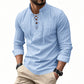 🧥Men's Casual Lace-Up Shirt – Smart in seconds! No-tie modern collar, soft breathable cotton. Effortless style for coffee dates or Sunday roasts. ☕👴-21
