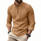 🧥Men's Casual Lace-Up Shirt – Smart in seconds! No-tie modern collar, soft breathable cotton. Effortless style for coffee dates or Sunday roasts. ☕👴-22