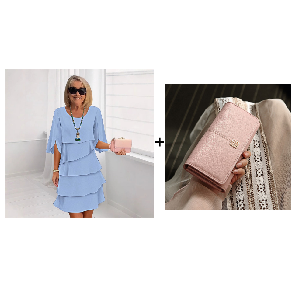 🎁Women's Elegant Layered Ruffle Sleeve Dress – Effortless Style for Every Occasion💃-25