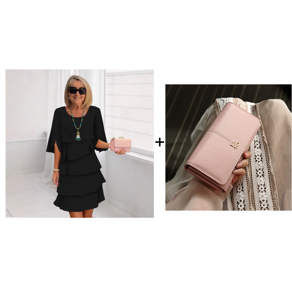 🎁Women's Elegant Layered Ruffle Sleeve Dress – Effortless Style for Every Occasion💃-22
