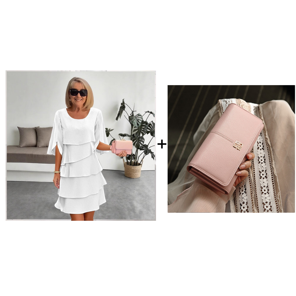 🎁Women's Elegant Layered Ruffle Sleeve Dress – Effortless Style for Every Occasion💃-24