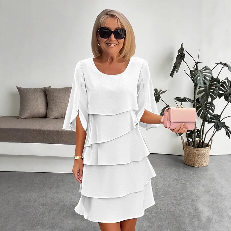 🎁Women's Elegant Layered Ruffle Sleeve Dress – Effortless Style for Every Occasion💃-18