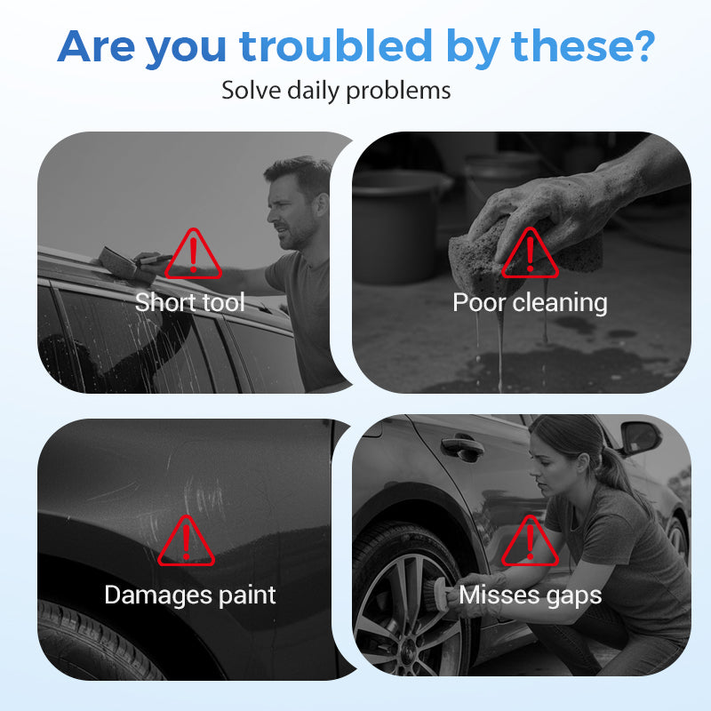 🚗 Clan Your Car Without Bending 60" Extendable Brush Reach Every Spot Fast No Scratches🧼💦-2