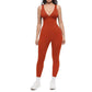 💞50K+ SOLD!🌸High-Stretch V-Neck Jumpsuit – All-day ease for fitness & beyond. Breathable, flexible & effortlessly chic. Your go-to for movement. 🧘‍♀️💫-11