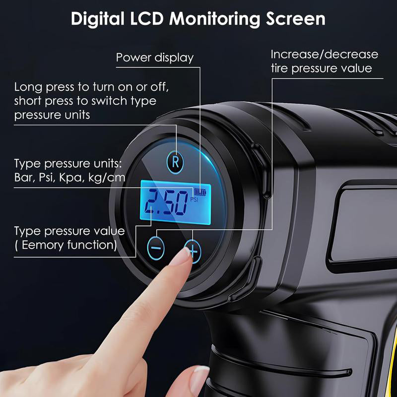 🔥HOT SALE 50%OFF🔥Portable Cordless Air Compressor with Digital Display-16