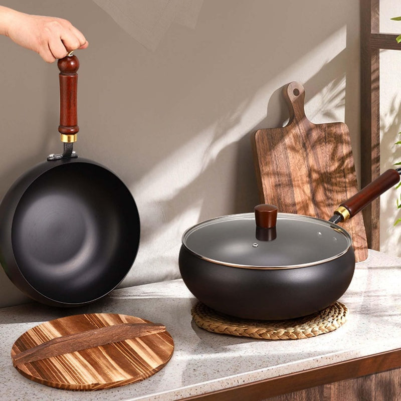 🔥While Supplies Last 40% OFF!🎉 Uncoated Thick Iron Pot with Lid-6
