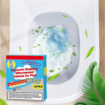 🔥🔥🔥Powerful Cleaning Effervescent Tablets for Pipe, Fast Dissolve Hair Grease Clogs, Deodorizing Antibacterial Pipe Cleaner for Sink Toilet Floor Drain