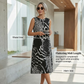 Women's Leopard Print Sleeveless Midi Dress-4