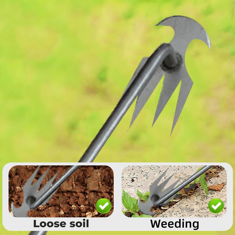 Multifunctional Garden Weeding Forks with Wooden Handle-2