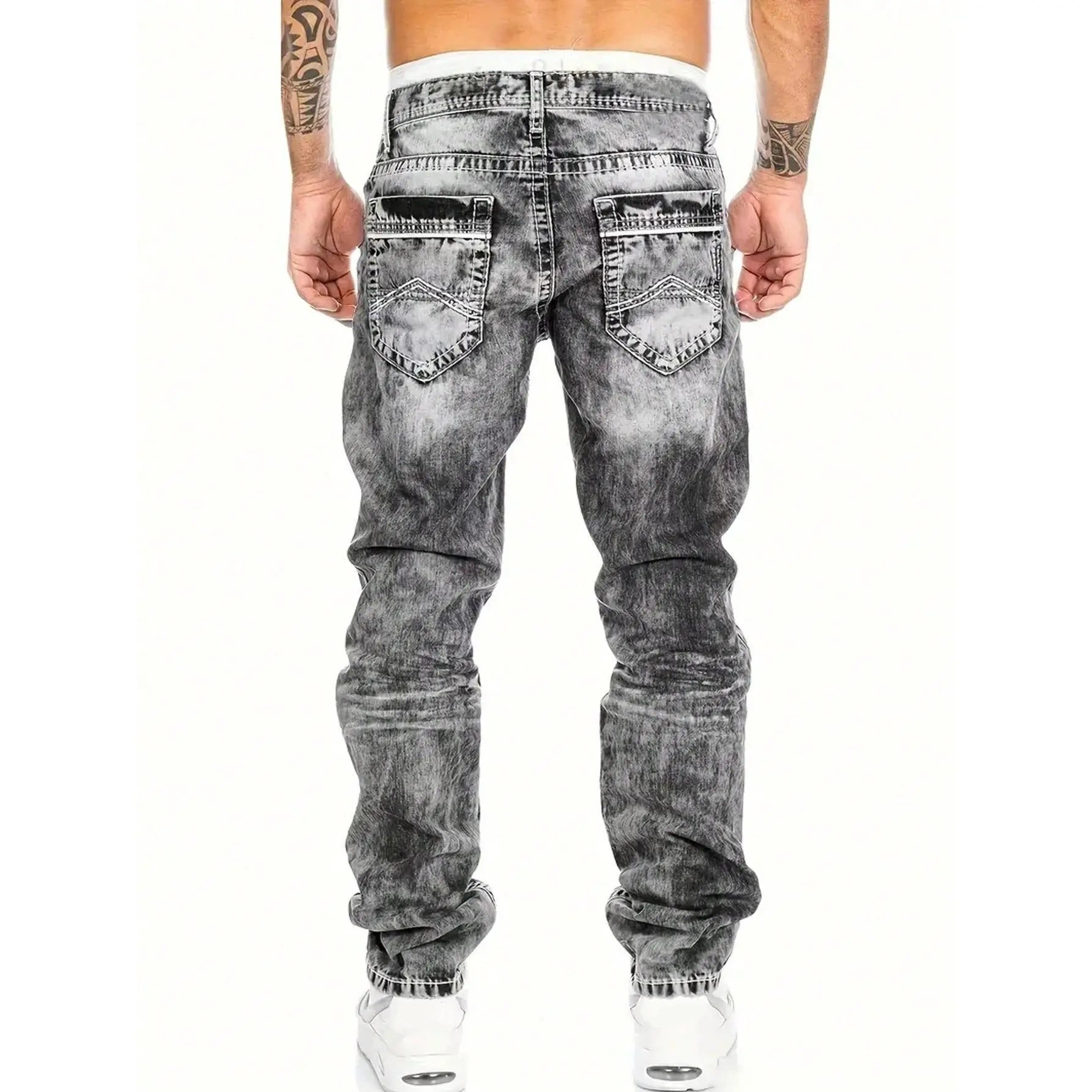 🔥👖 Men's Fashion Creative Stretch Denim Jeans-1