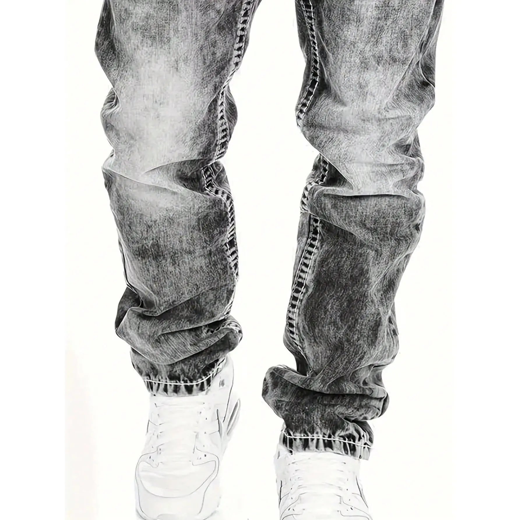 🔥👖 Men's Fashion Creative Stretch Denim Jeans-4