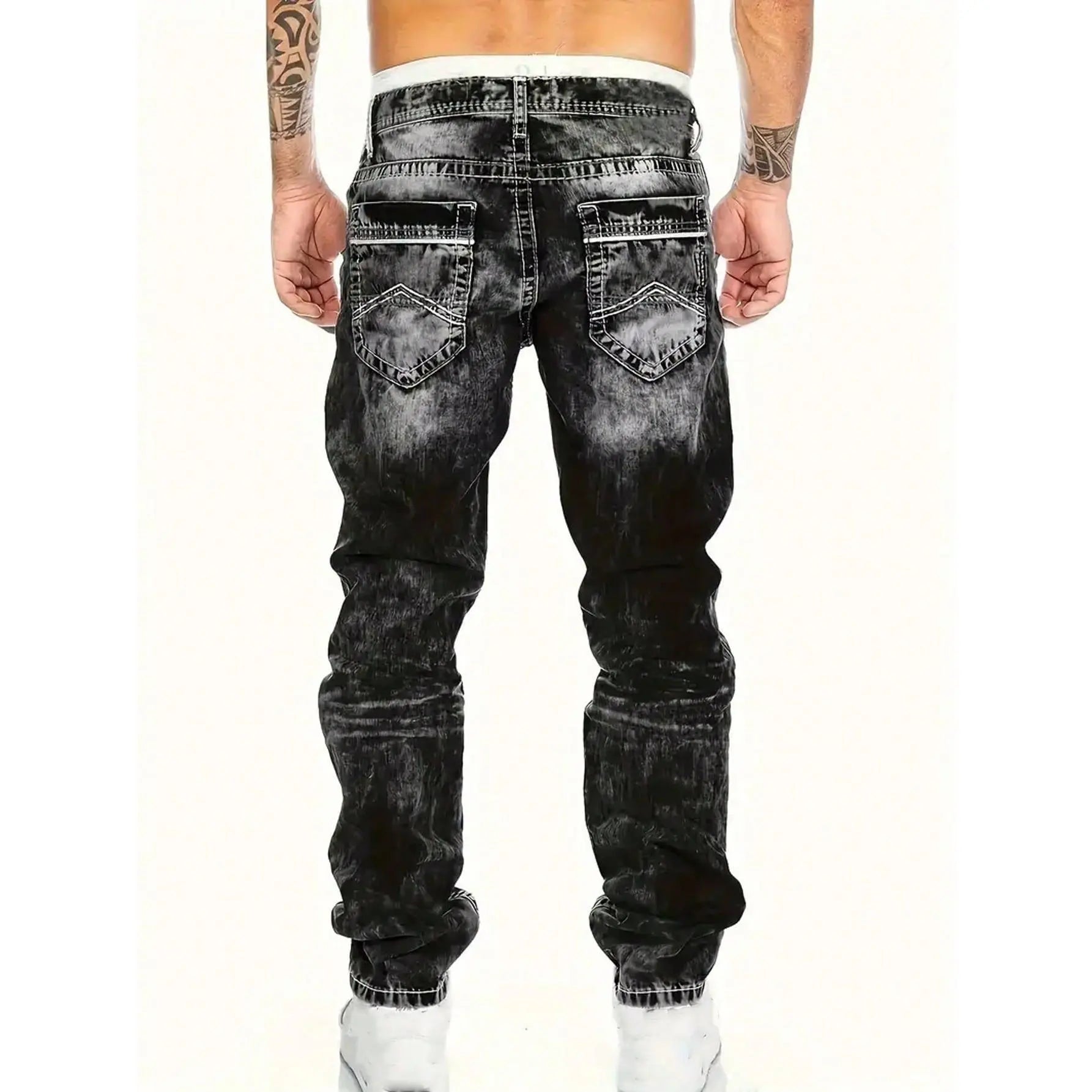 🔥👖 Men's Fashion Creative Stretch Denim Jeans-6