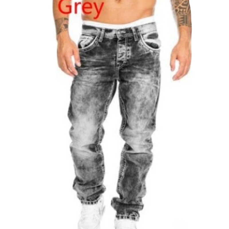 🔥👖 Men's Fashion Creative Stretch Denim Jeans-11