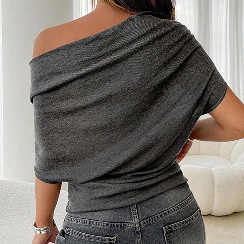 ⏳Limited-time 50% off⏰Women's Asymmetrical Off-Shoulder Batwing Sleeve Top👚-8