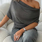 ⏳Limited-time 50% off⏰Women's Asymmetrical Off-Shoulder Batwing Sleeve Top👚-10