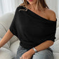 ⏳Limited-time 50% off⏰Women's Asymmetrical Off-Shoulder Batwing Sleeve Top👚-2