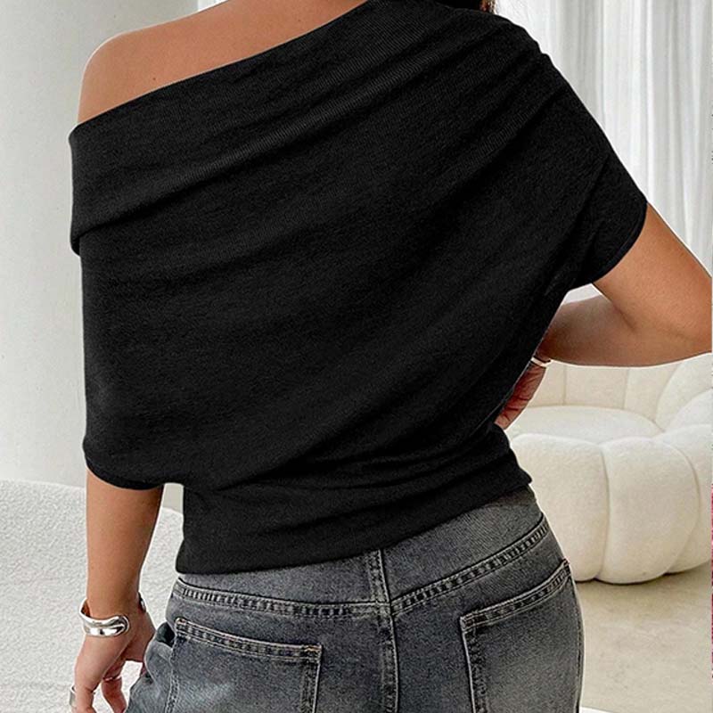 ⏳Limited-time 50% off⏰Women's Asymmetrical Off-Shoulder Batwing Sleeve Top👚-9